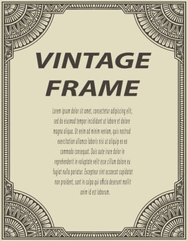 Isolated frames in baroque antique style. engraving ornament frames. vector