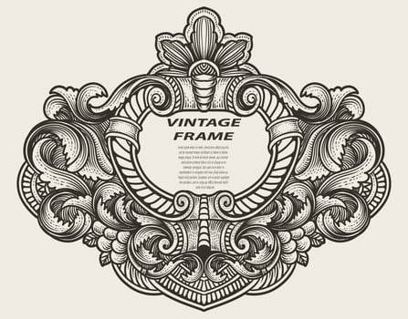 Isolated frames in baroque antique style. engraving ornament frames. vector