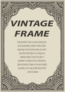 Isolated frames in baroque antique style. engraving ornament frames. vector
