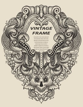 Isolated frames in baroque antique style. engraving ornament frames. vector