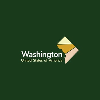 Map Of Washington City Modern Simple Logo vector