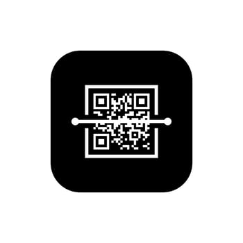Scan QR code icon vector isolated on a square background