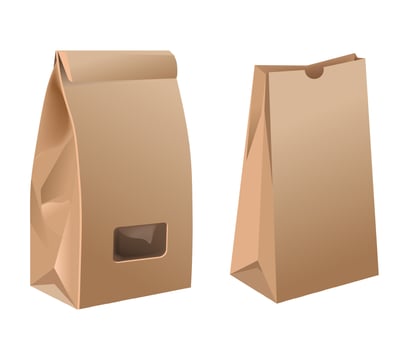 Carton paper package, ecologically friendly bag vector