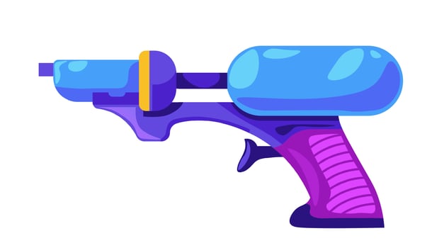 Squirt or water gun, plastic toy for children vector