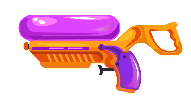 Plastic water gun, children toy for summer vector