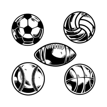 SPORT BALL BLACK AND WHITE vector