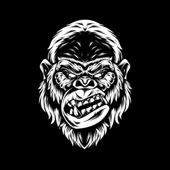 BADMOOD GORILLA BLACK AND WHITE vector