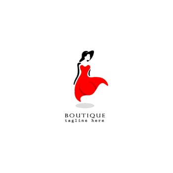 illustration of a minimalist logo design can be used for women's clothing products, symbols, signs, online shop logos, special clothing logos, boutique vector