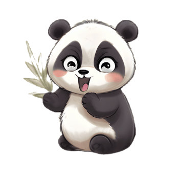 Panda Pals Cute Cartoon Panda Illustration png
