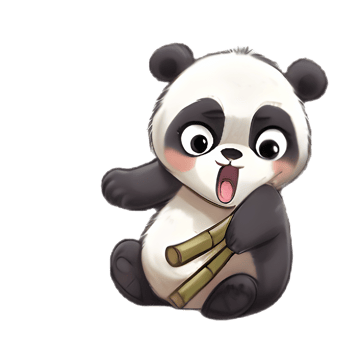 Panda Pals Cute Cartoon Panda Illustration png