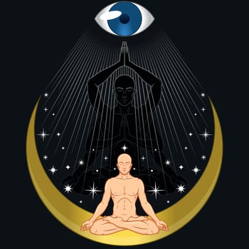 Vector design of man doing yoga
