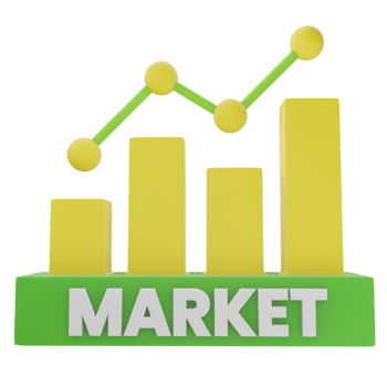 3D Stock Market Statistic Illustration png