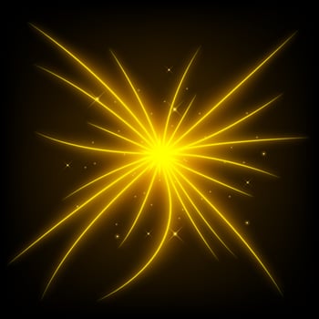 Abstract Golden Light Beam, Vector Illustration