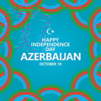 Azerbaijan independence day celebration vector template with ribbon flags. Suitable for social media post.