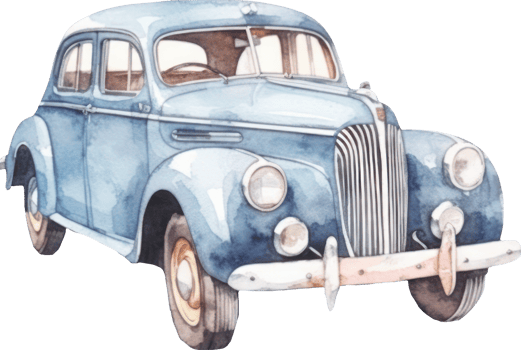 Vintage Car Watercolor. png