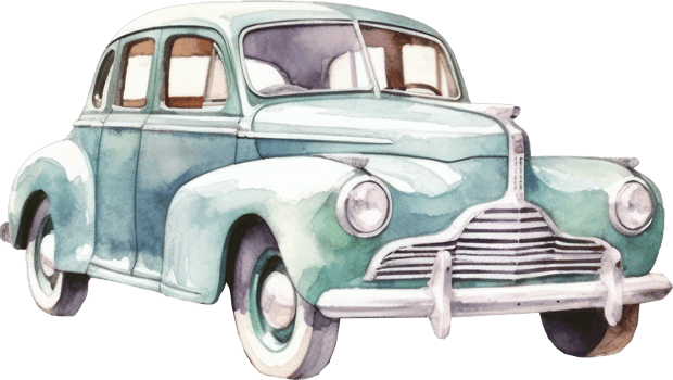 Vintage Car Watercolor. png