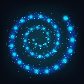Blue Spiral Shiny Frame, Vector Illustration
