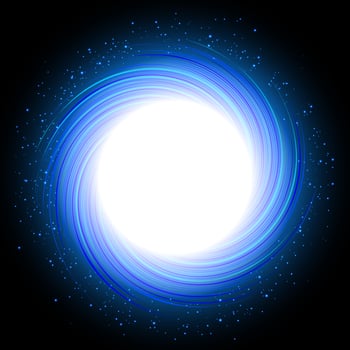 Abstract Blue Swirl Round With White Hole, Vector Illustration