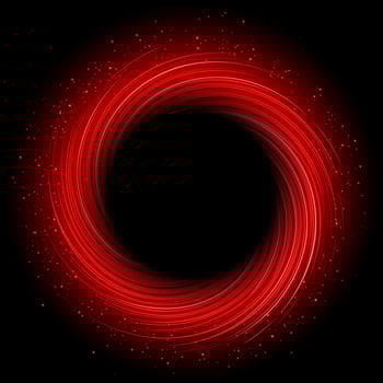 Abstract Red Swirl Round With Black Hole Vector Illustration