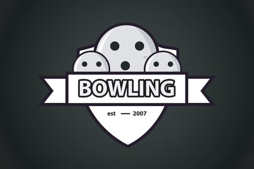 vector bowling logo badge logo design with modern style team bowling sports