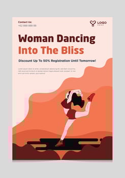 Dancing Course for Women Brochure Template vector