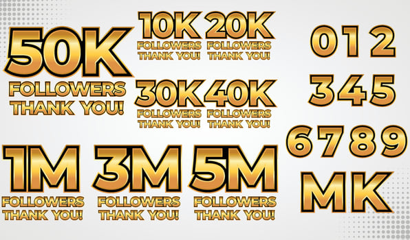 Set collection Thank you Followers for social networks, promotion and advertising. vector