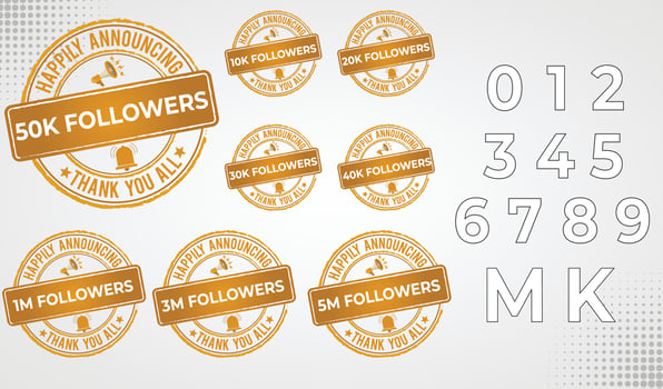 Set collection Thank you Followers for social networks, promotion and advertising. vector