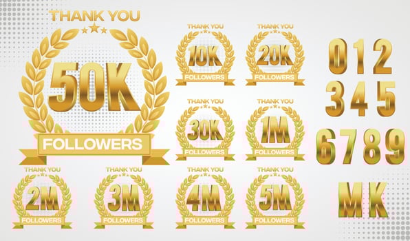 Set collection Thank you Followers for social networks, promotion and advertising. vector