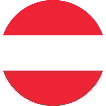 round Austrian flag of Austria vector
