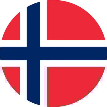 round Norwegian flag of Norway vector