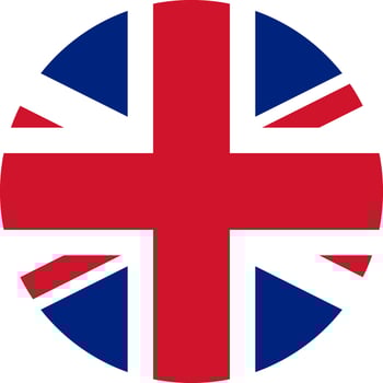 round Union Jack flag of the United Kingdom vector