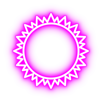 Glowing Neon Sun Design Element png