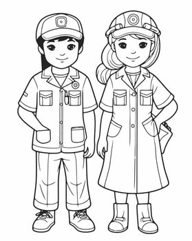 kids in the medical field vector