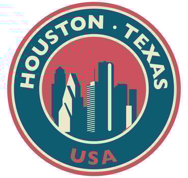Badge, label or stamp with Chicago skyline, vector illustration