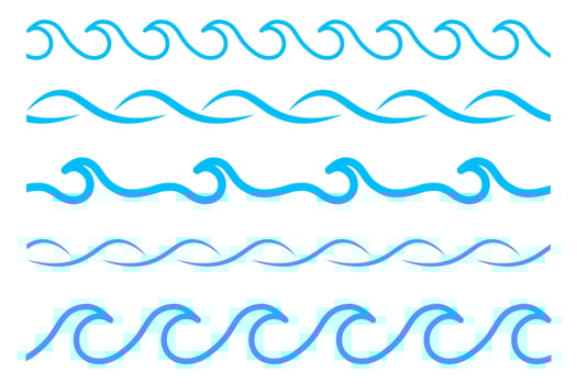 Wave icon set. Collection of Water line symbol. Vector illustration