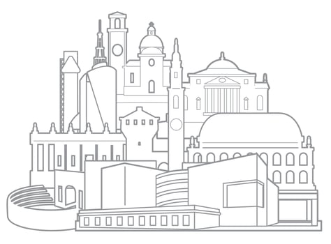 Vicenza Italy skyline vector illustration
