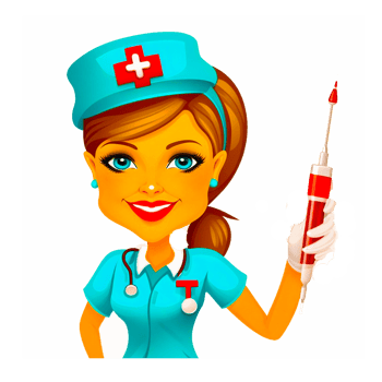 Female nurse holding injection png