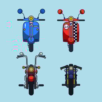 Motorbike set vector illustration.