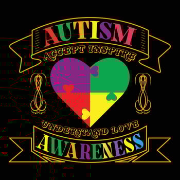 Autism Accept Inspire Understand love Awareness T-shirt Design vector