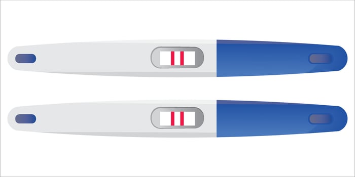 Blue pregnancy test icon, vector, illustration, symbol vector