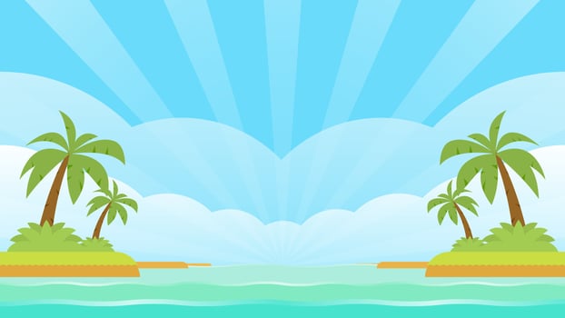 Tropical Beach Vector Background Illustration