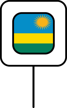 Rwanda flag square pin icon. png
