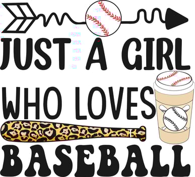 Just a girl who loves baseball vector