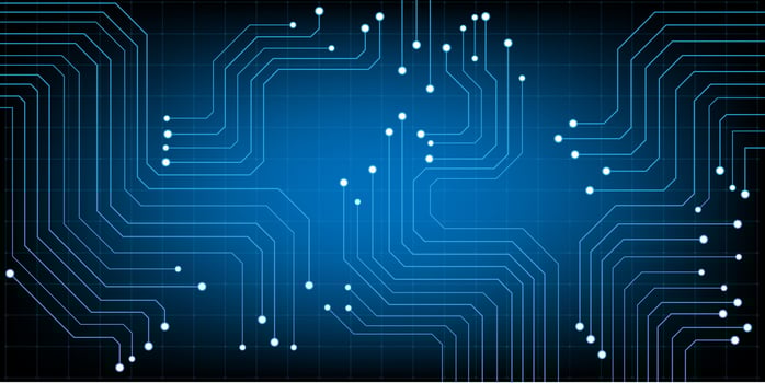 HUD hexagon and circle Computer chip Electronic circuit board vector for technology and finance concept and education for future