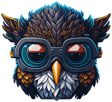 Baby Owl Illustration Wearing Glasses in Cartoon Style with png