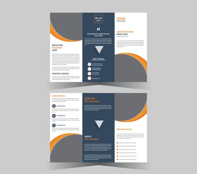 Trifold brochure design and vector template.