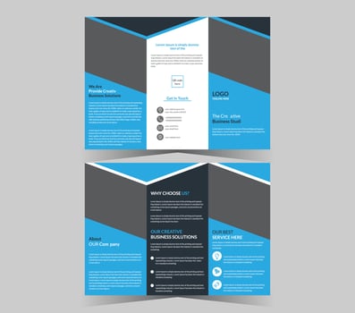 Trifold brochure design and vector template.