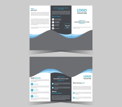 Trifold brochure design and vector template.