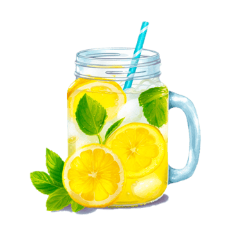 AI generative lemon water png