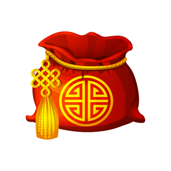 Empty Red big chinese good luck bag. png